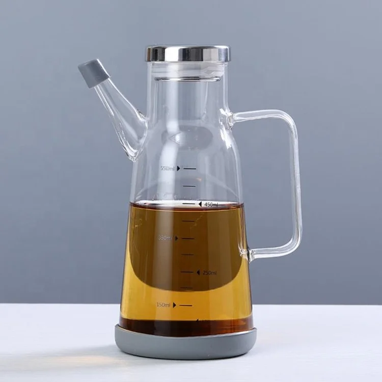 Stainless steel cover glass oil pot outdoor home metering seasoning tank kitchen leak-proof soy sauce vinegar bottle wholesale