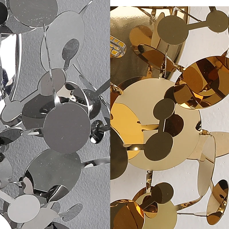 Nordic Modern  Wall Lamp Stainless Steel Leaves Indoor Decoration Wall Light for Living Room Bedroom Hotel  Gold  Body