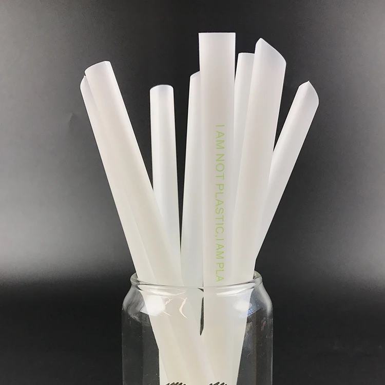 Disposable PLA Boba Straw For Coffee Shop Eco Friendly Natural 100% Biodegradable Reusable PLA Drinking Straw