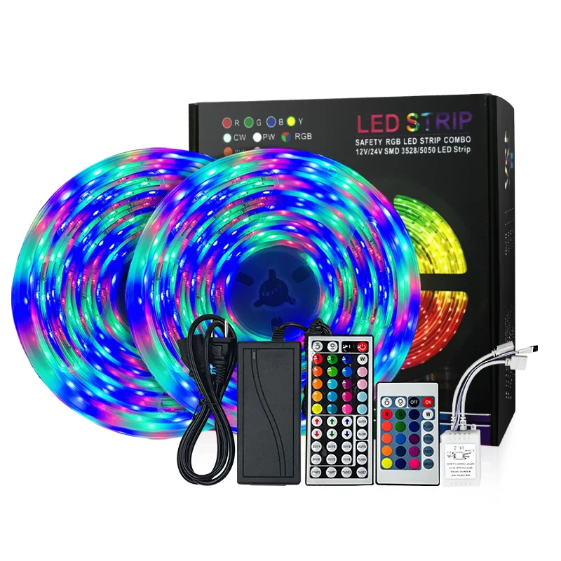 
Hot Sale Remote Control RGB LED Strip Light 12V 24V SMD 5050 WS2811 Pixel Digital Addressable RGB Dream Color LED Strip 