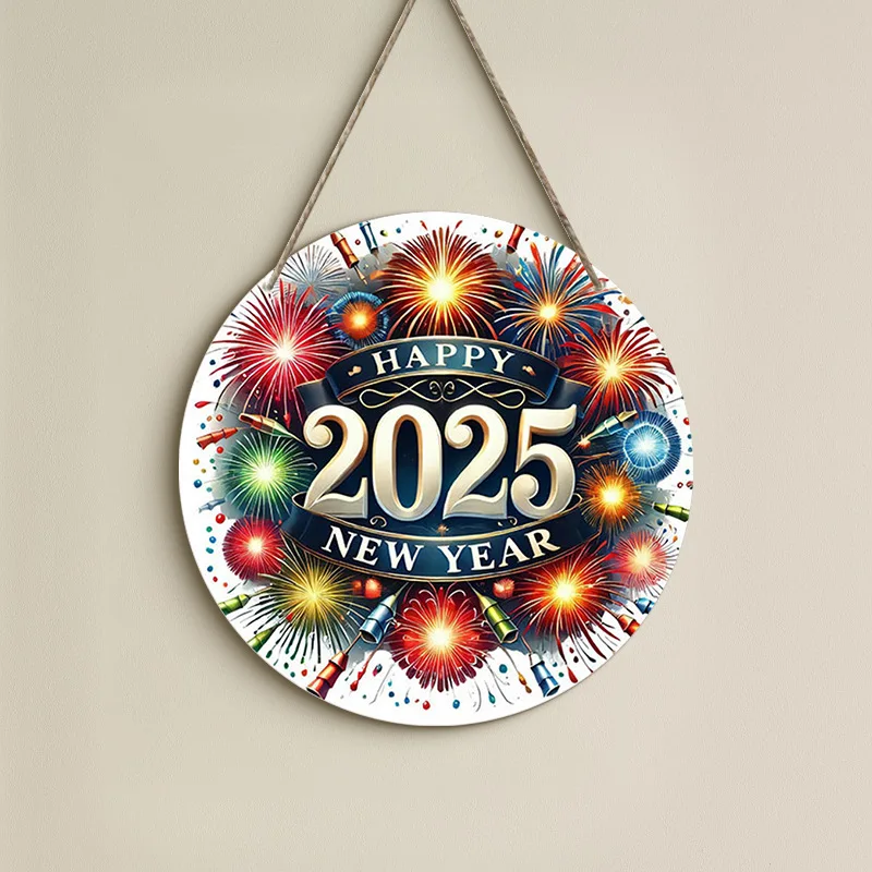 Vietnam Home Decor NEW YEAR Round Wood Door Hanging Sign Beautiful Wooden Wall Craft