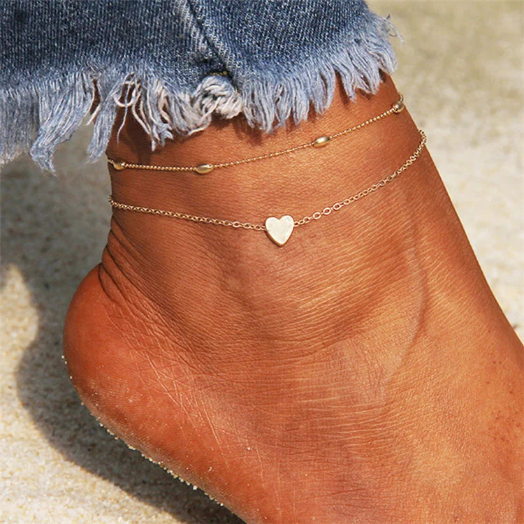 Heart Female Leg New Anklets Barefoot Foot Jewelry Anklets Beach Ankle Bracelets For Women