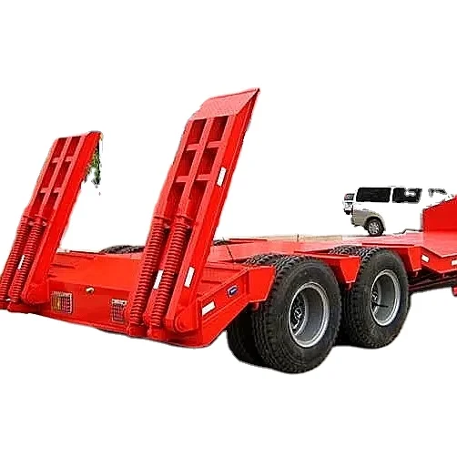 3 Axle 17.5m carrying 260 excavator configuration Bulk Cargo Transport Low Flat Bed Semi Trailer with Low Loader High Quality