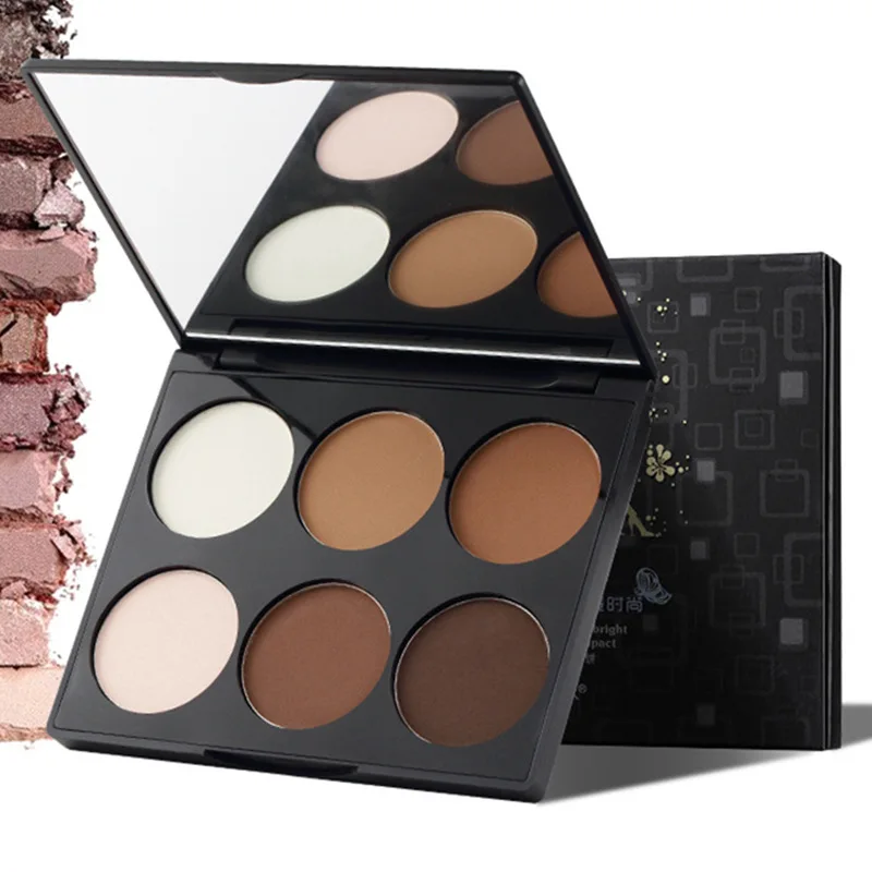 
Brightening 6color Contouring Powder Nose Shadow Silhouette High Nose Bridge Contouring Powder Highlighting Shadow 
