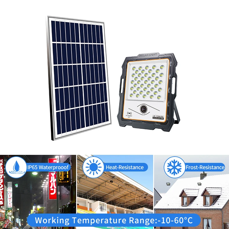 solar flood light 600w 1000w 400w 150w portable floodlight with CCTV camera