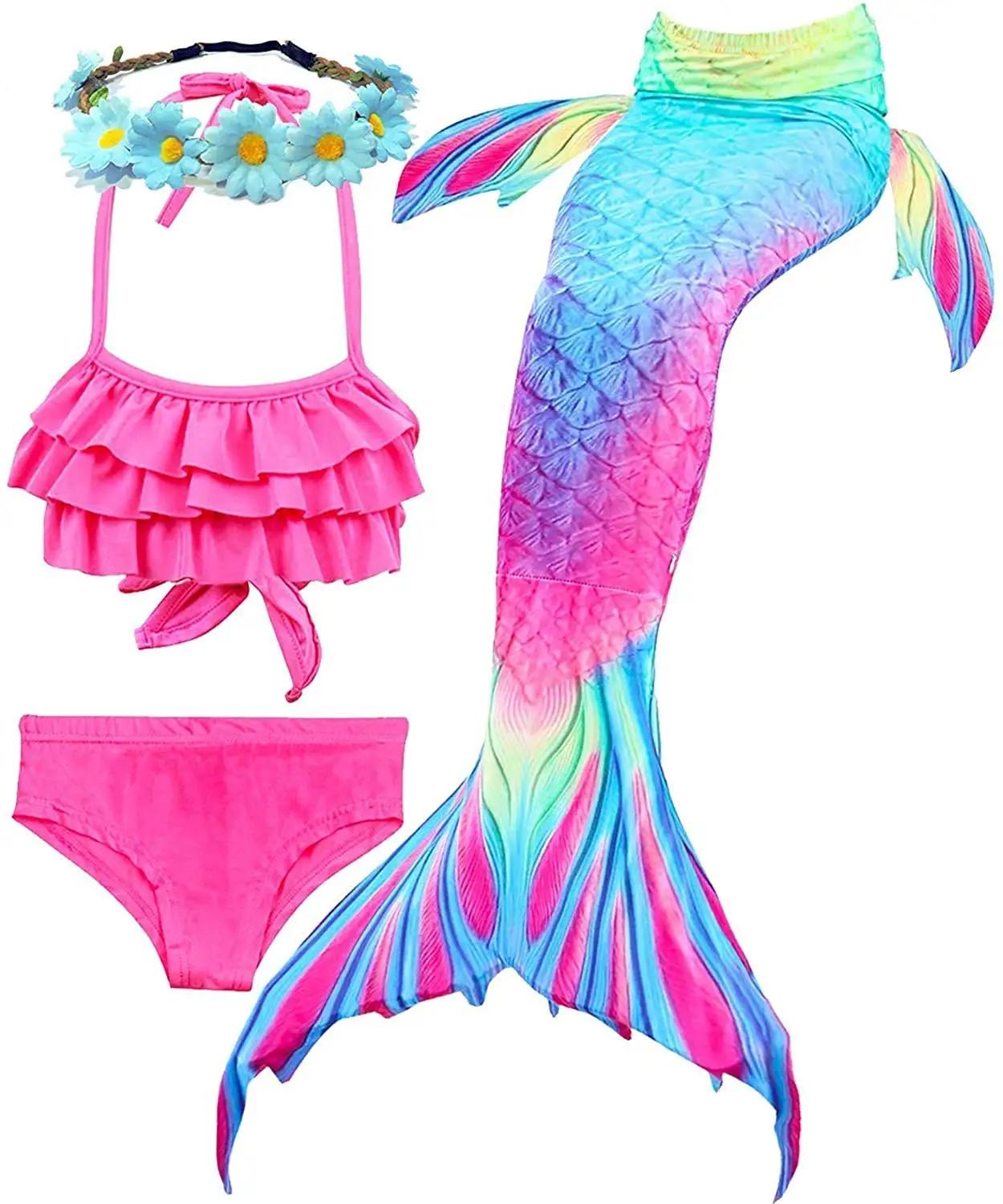 Girls Swimsuits Mermaid for Swimming Mermaid Costume Bikini Set for Big Girls Birthday Gift 3-12 Years