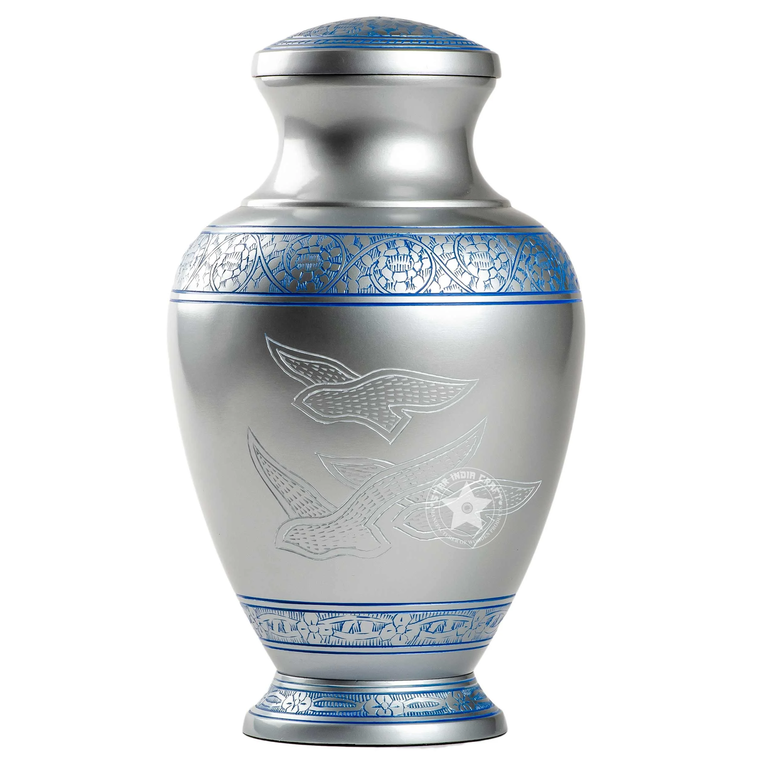 Peaceful Arcadia Red Cremation Urns for Human Ashes - Adult Large Funeral Urns Handcrafted - STAR INDIA CRAFT