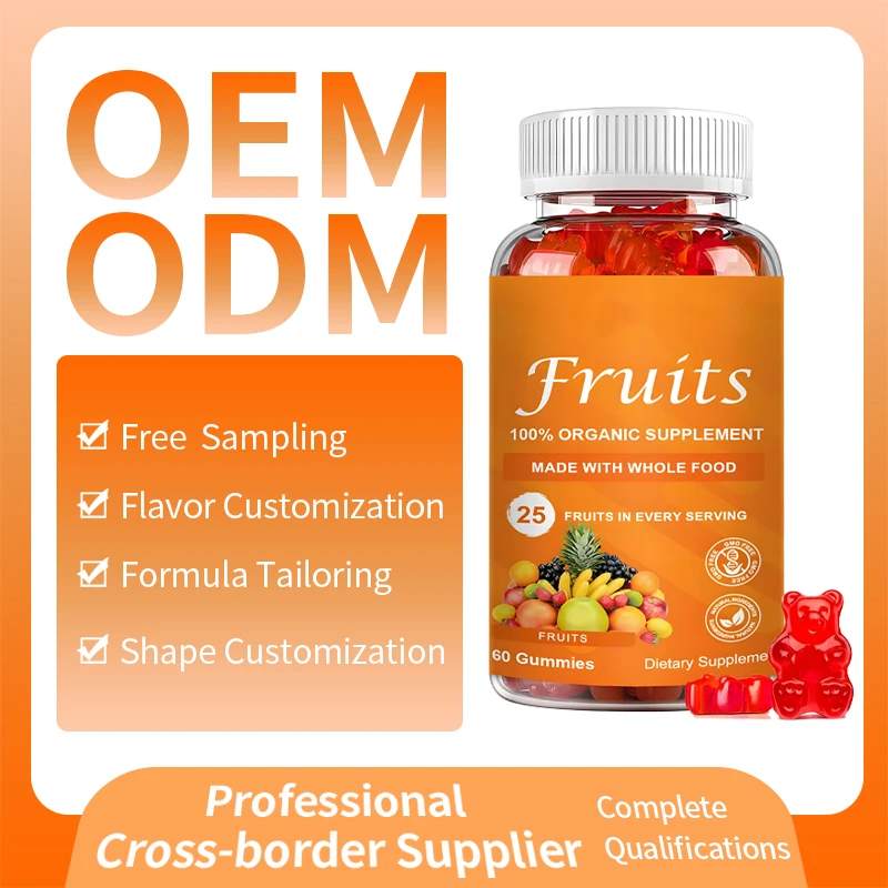 OEM/ODM private label fruits and veggies gummies Natural Fruits and Vegetables Supplement Immunity Antioxidant  Energy support