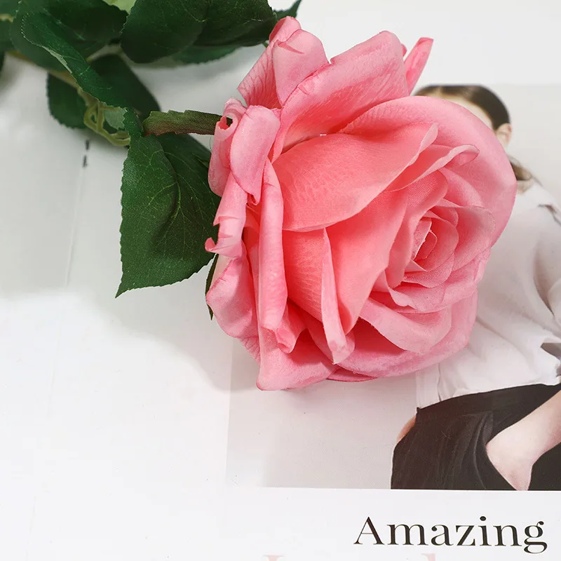 Zhuoou real touch flowers decoration fake simulation silk faux rose flowers real touch fleur artificielle flower decoration
