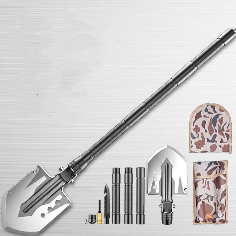 Off-Roading, Camping, Gardening, Hiking, Outdoor Multi-Purpose Camping Shovel Tactical Shovel Powder Snow Shovel