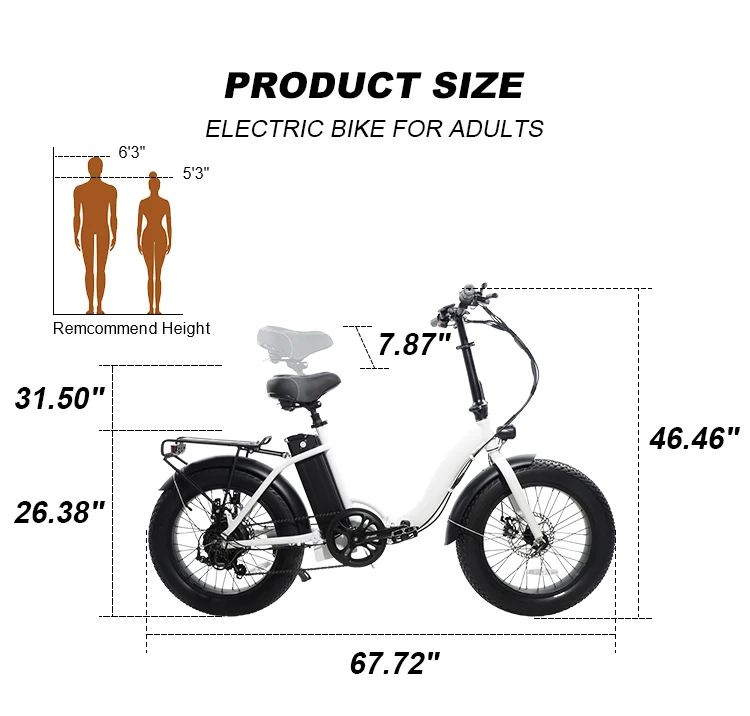 USA Warehouse Powerful 20 inch Fat Tire Folding E bike electric bicycle 48V 500W 750W Foldable Ebike Electric Bike For Adults 16