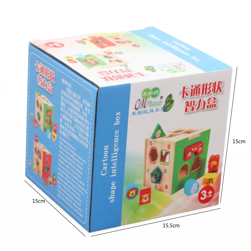 Wholesale Wooden Activity Cube Toys Geometric Shape Pairing Educational Toy for Kids Montessori Learning Dropshipping