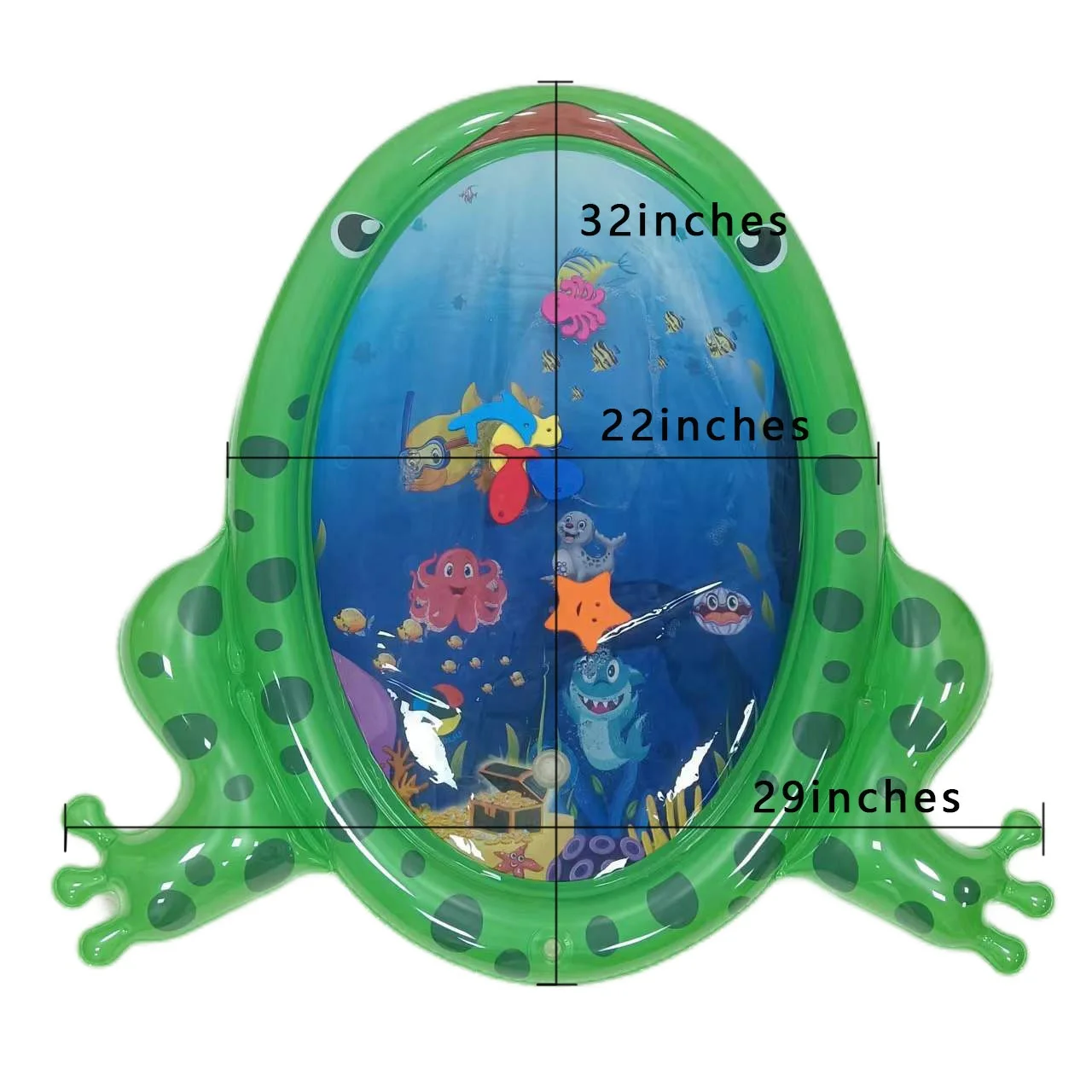 The stereoscopic frog slaps the water mat water play mat baby water mat