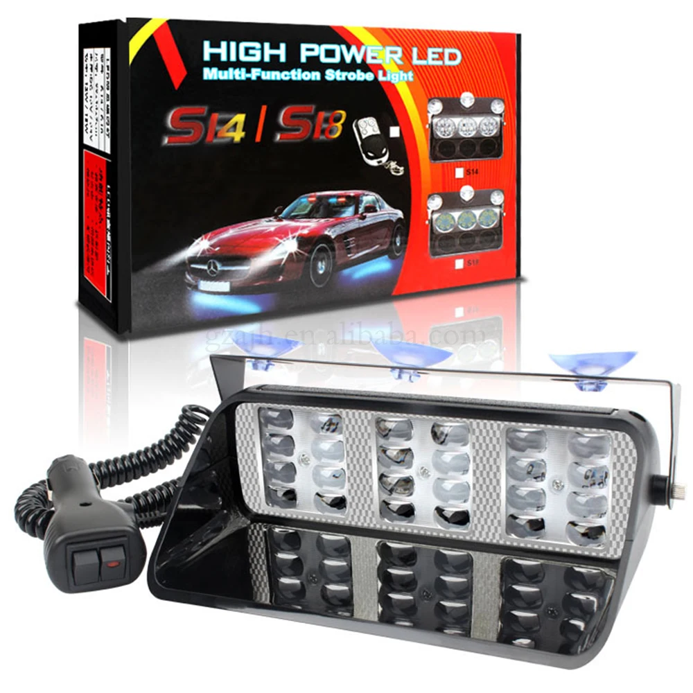 LED Light Bar High Intensity Hazard Emergency Warning Lights Suction Cups Light in Windshield