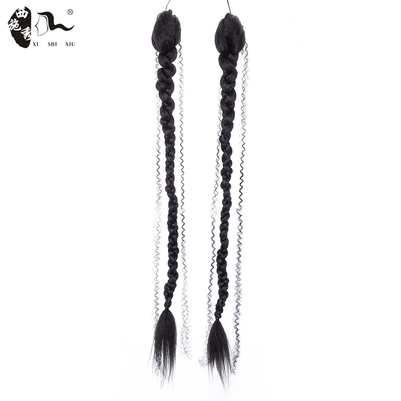 XISHIXIUHAIR New Super long  85cm 200grams wrap around box braided clip in pony tail heat resistant synthetic hair ponytails