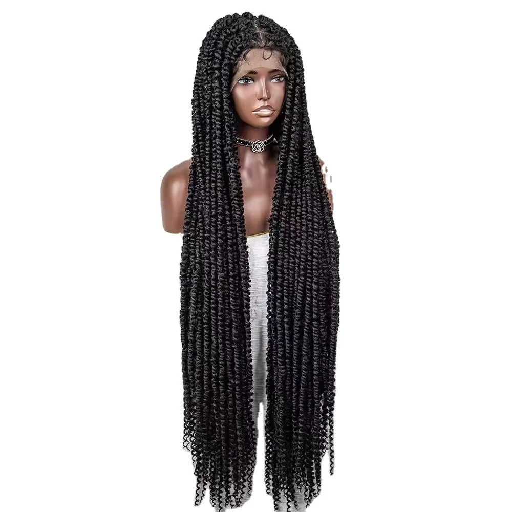 Synthetic Lace Front Dreadlock Wig 40 inches Short Twist Wigs for Black Women Men Afro Curly Braided Wigs
