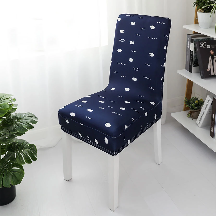 Home Decor Dining Chair Cover Custom Welcome High Elastic Universal Size Cartoon Printed Half Fitted Chair Cover