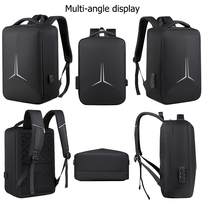15.6 inch laptop backpack Shell bag man usb mark men leather backpacks large capacity briefcase for men women korean with usb
