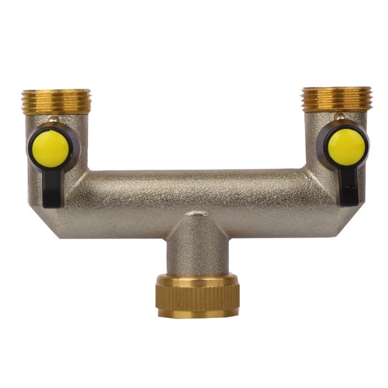 ODM 2 Way Heavy Duty Brass 3/4 Inch Garden Tools Plants Pots Gates Shears Garden Hose Splitter Metal Copper OEM Express/air/sea