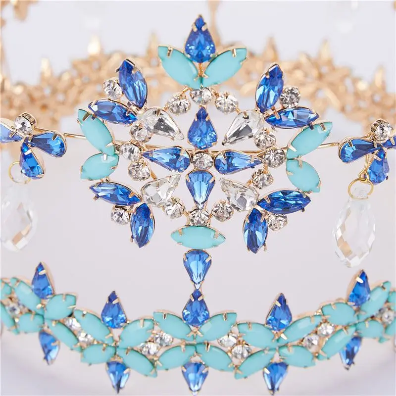 2022 New High Quality Queen Crown Gold Bridal Pageant Tiara Pageant Miss Universe Crown