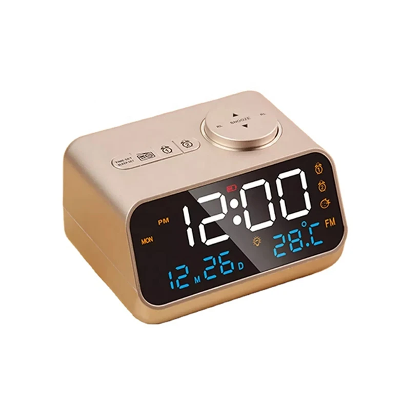 2023 New Arrival desk & table clocks Smart Home Gadgets Digital LED Alarm Clock Radio with Temperature & Humidity Display