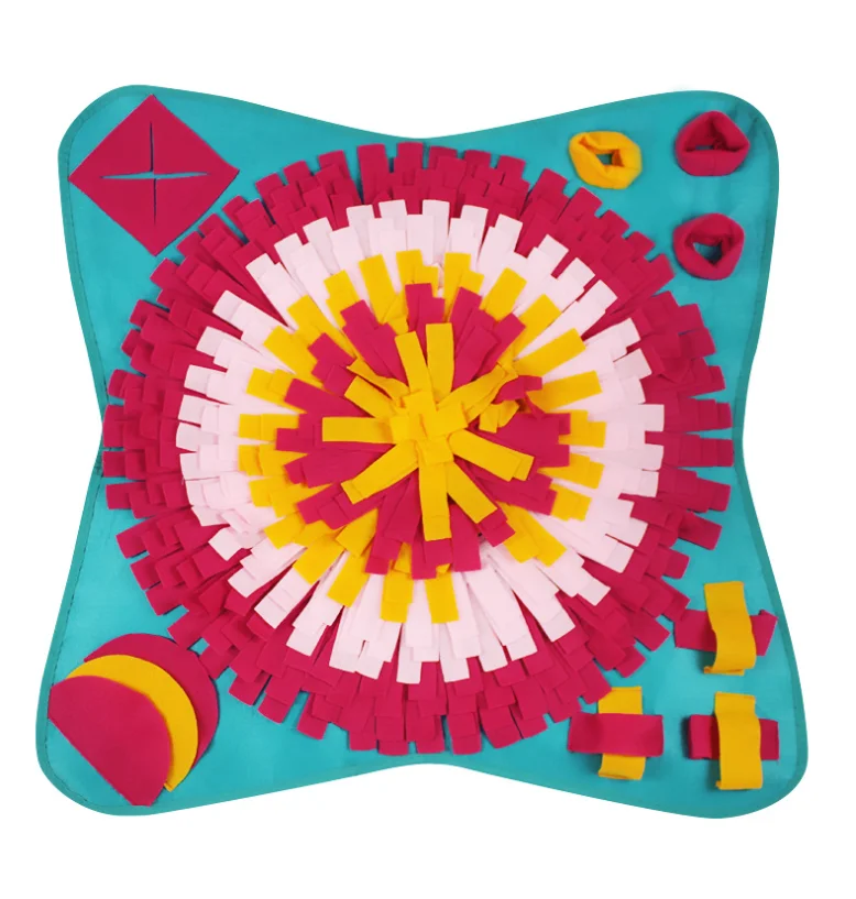 70*70cm Large Snuffle Mat Washable Pet Feeding Nosework Treats Mat Foldable Dog Sniffing Met