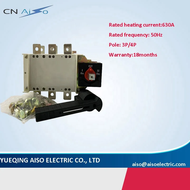 Yueqing AISO Supply Good Quality 630A 3 Phase Disconnector Switch