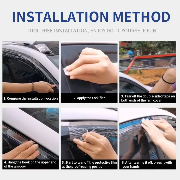 Window Sun Vent Visor Rain Guards Sun weather stripping Door Visor  for toyota prado 2010+ LEXUS GX460 400