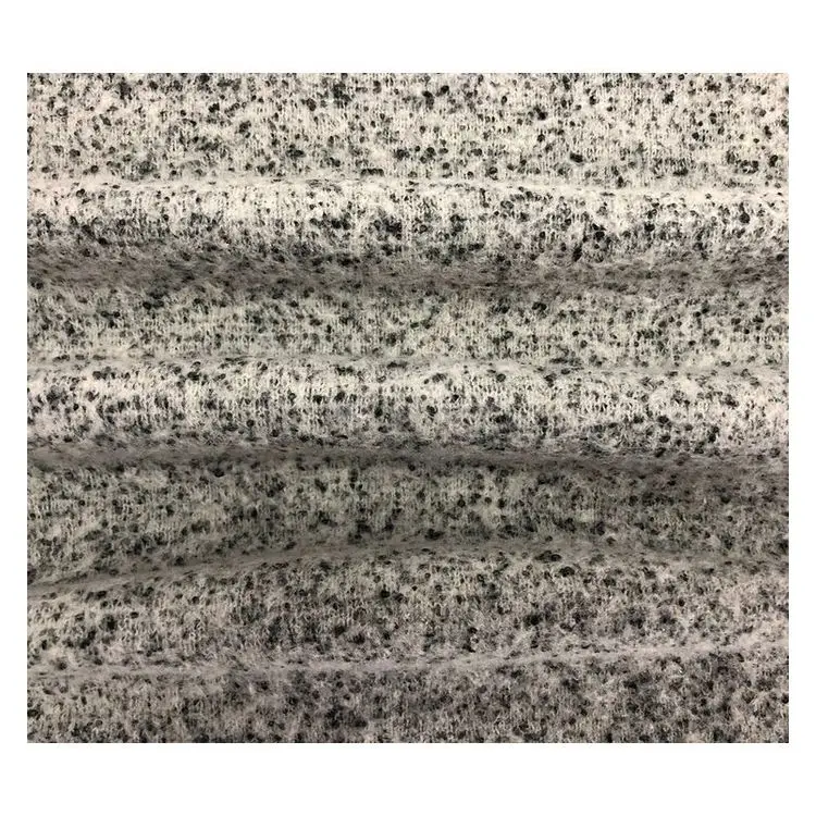 High quality ivory double faced tweed cotton and wool knitting fabric for dresses