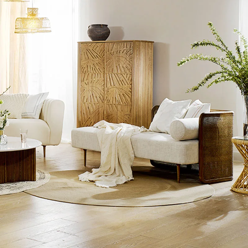 Popular  Garden Furniture Outdoor Garden Cane Sofa Set Natural Rattan Sofas