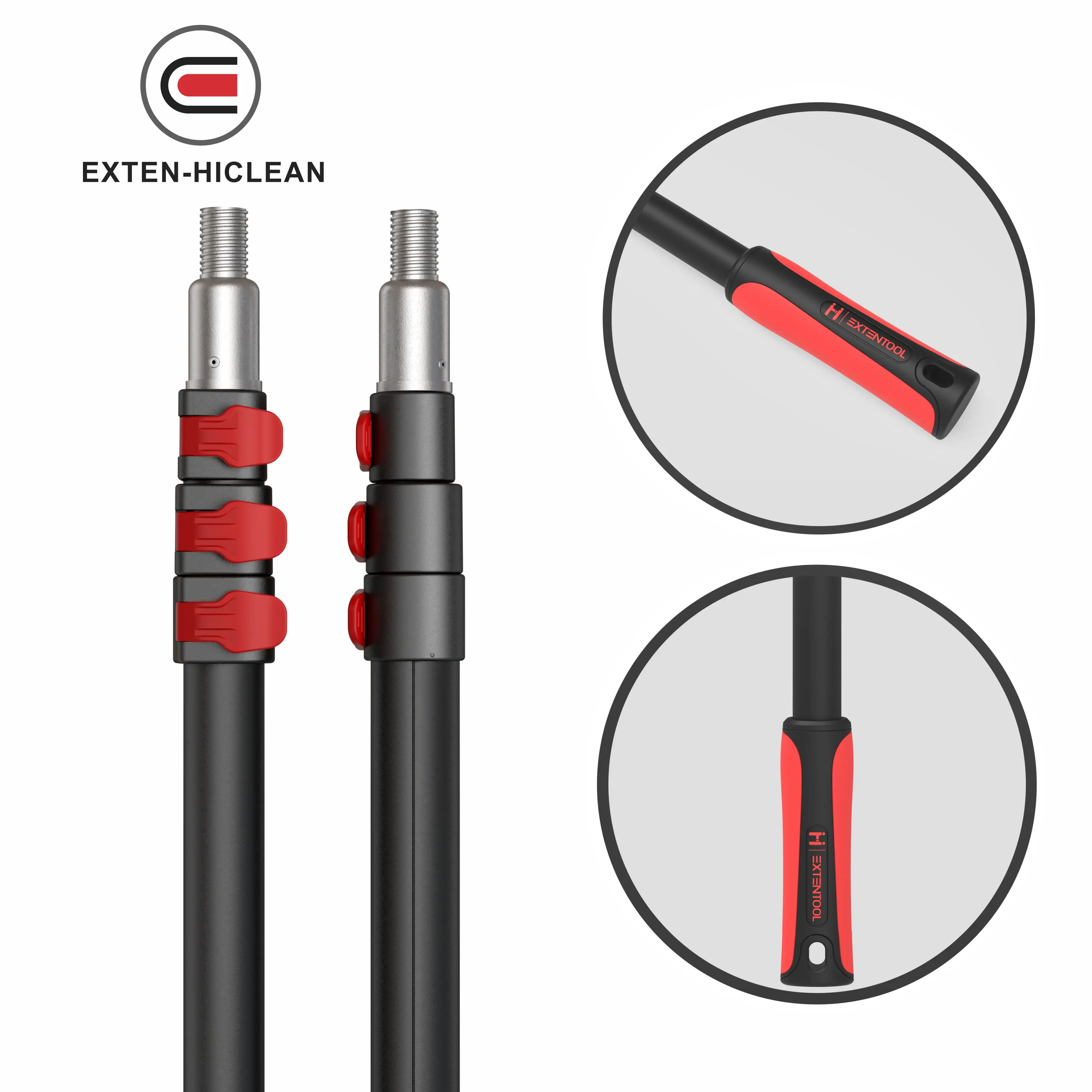 Wholesale hot sale fruit picker extendable spring mounted rotary plastic clamp for inner lock Long aluminum telescopic pole