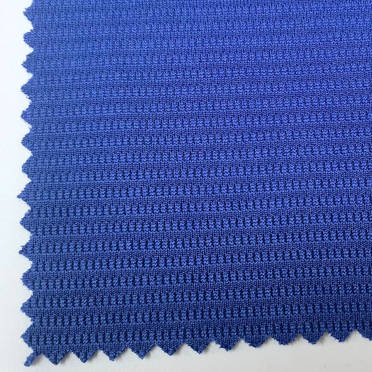 Factory sale quick dry knitted eyelet blue 100%polyester honeycomb bird eye mesh fabric for activewear