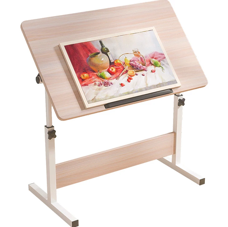 customized wooden manual foldable standing desk colored minimalist classroom book table teacher height adjustable desk for study