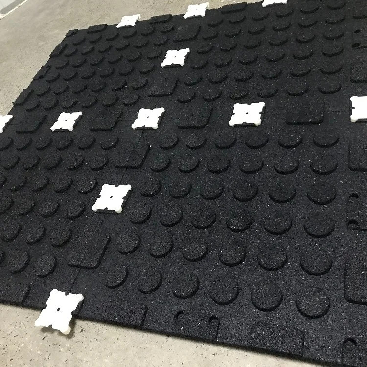Bottom with clips type gym rubber flooring mat tiles