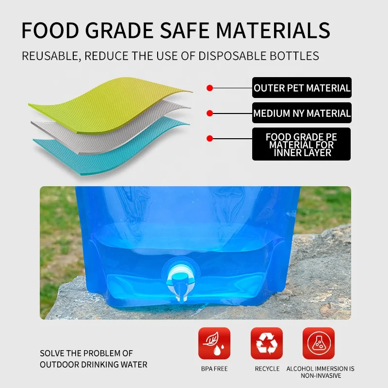 BPA Free foldable outdoor spout pouch  butterfly valve liquid pouch storage plastic drink water bag