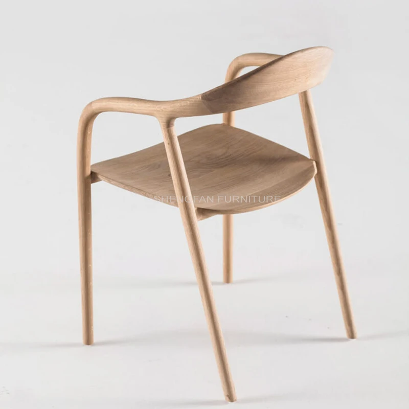 Fine Textures Natural Beech Ash Dining Brown Chair Oak Wooden Chair For Restaurant Fine Craftsmanship Cafe Hotel