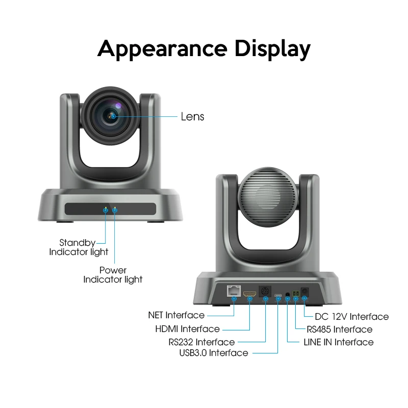 4K AI Auto Framing Auto Tracking PTZ Webcam PoE IP Control Video Conference Camera