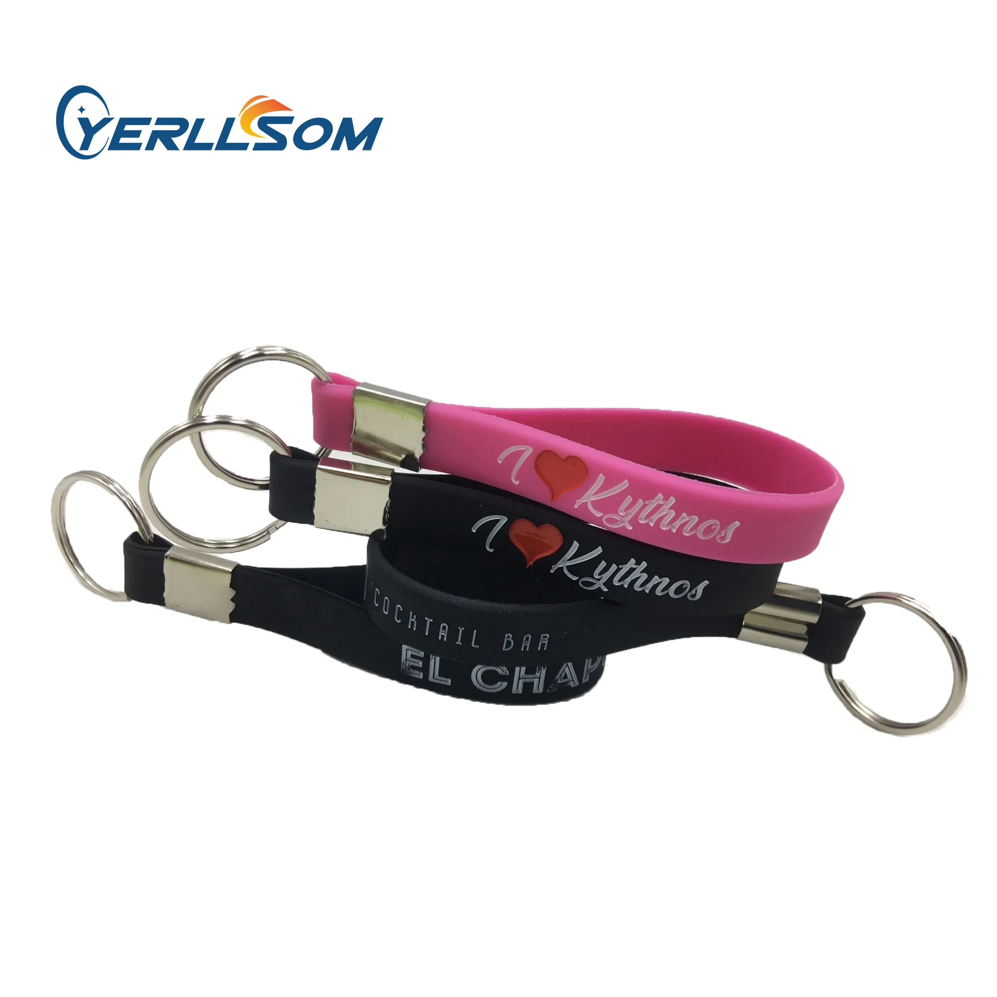 Popular Silicone Keychain Wholesale Hot Sale Personalized Custom Silicone Bracelet Keychain