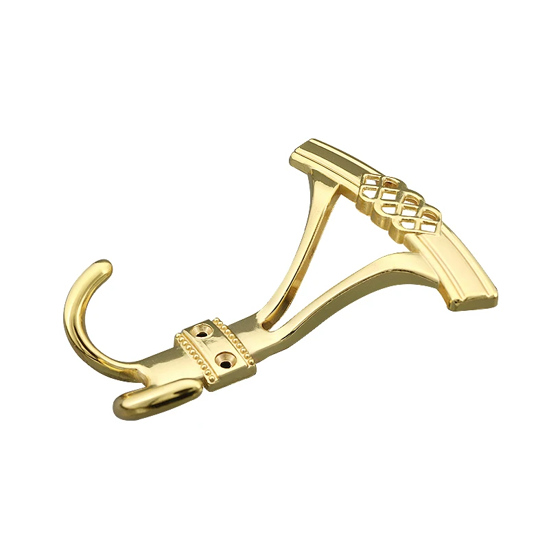 High Quality Zinc alloy zamak Metal Decorative coat Hook with double hanger for hange clothes for kitchen bedroom sitting room