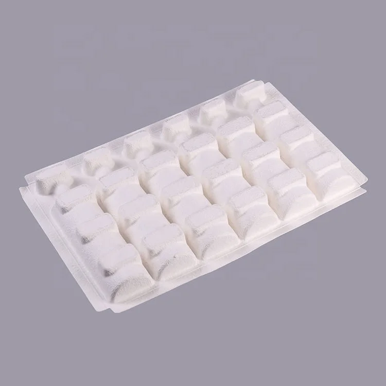 Environmentally molded pulp paper packaging bottle tray Popular Biodegradable red wine tray 6pcs wine insert tray protector