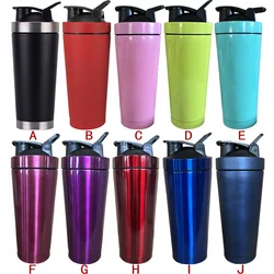 Wholesale  shake beker 750ml protein Shakers Double Walled Insulated Stainless Steel Sport Gym blenders bottle shaker