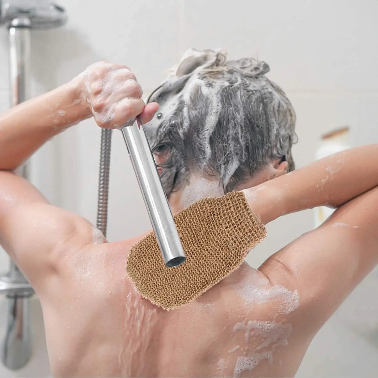 Natural Hemp body eco friendly hemp cotton exfoliating glove