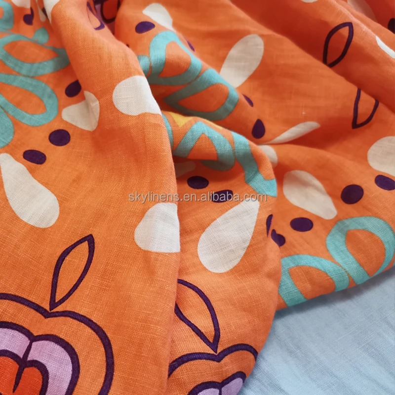 extra wide digital printed linen wholesale fabric bedding home textile cloth washed flax 270-275cm width blackout curtain linen
