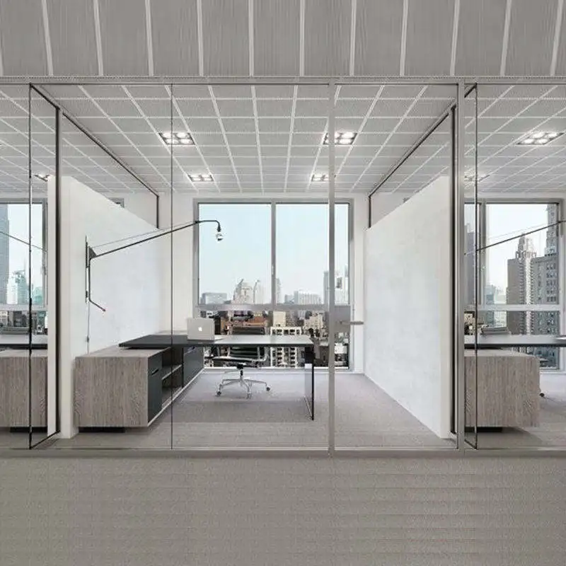 Custom Color Modular  furniture   partition high quality glazing clear office glass partition wall