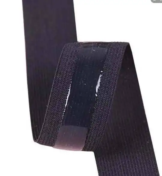 Black white color polyester elastic band 25mm webbing stretch tape wallet printed rubber silicone bands