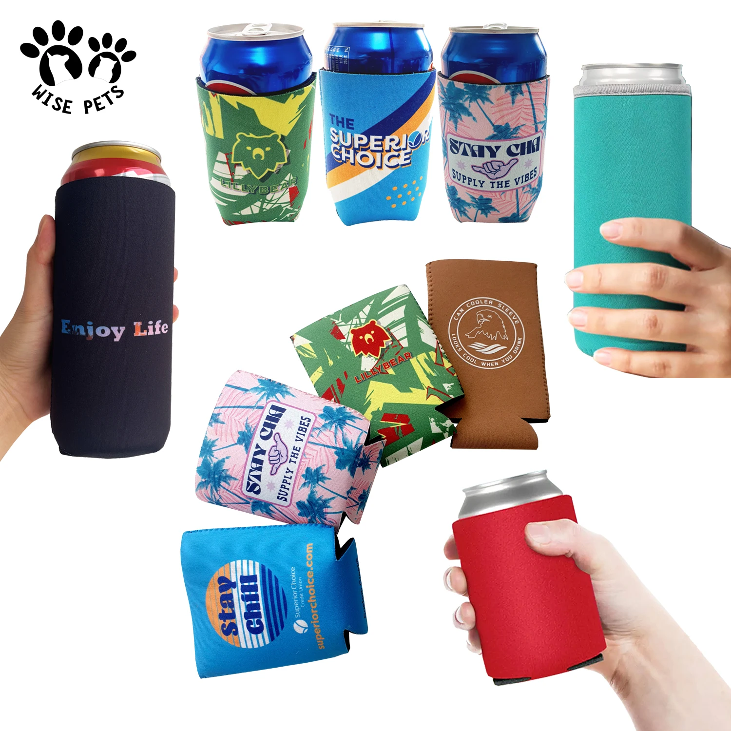 Soda Bottle Sleeve Can Cooler Customized Logo Waterproof Bottle Sleeves Blank Cola Stubby Holder Neoprene Beer Can Cooler Bags