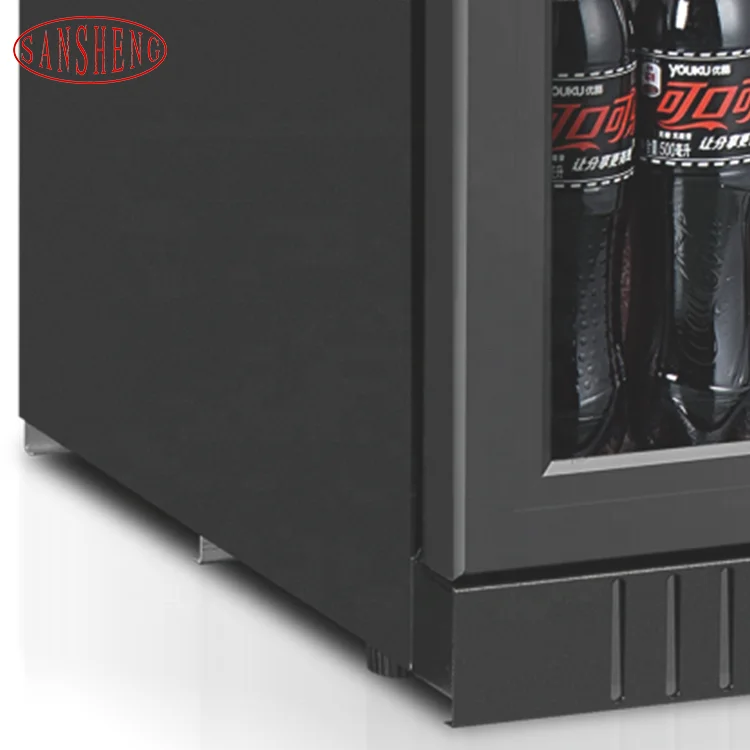 Hot Selling Hotel Room Canned Beverage Refrigerated Adjustable Temperature Mini Glass Door Refrigerator Beverage Display Cabinet