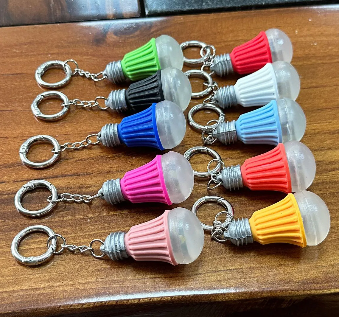 3D PVC Led Keychain Plastic Key Chains with Light Custom Rubber Key Ring with 3 different light effect