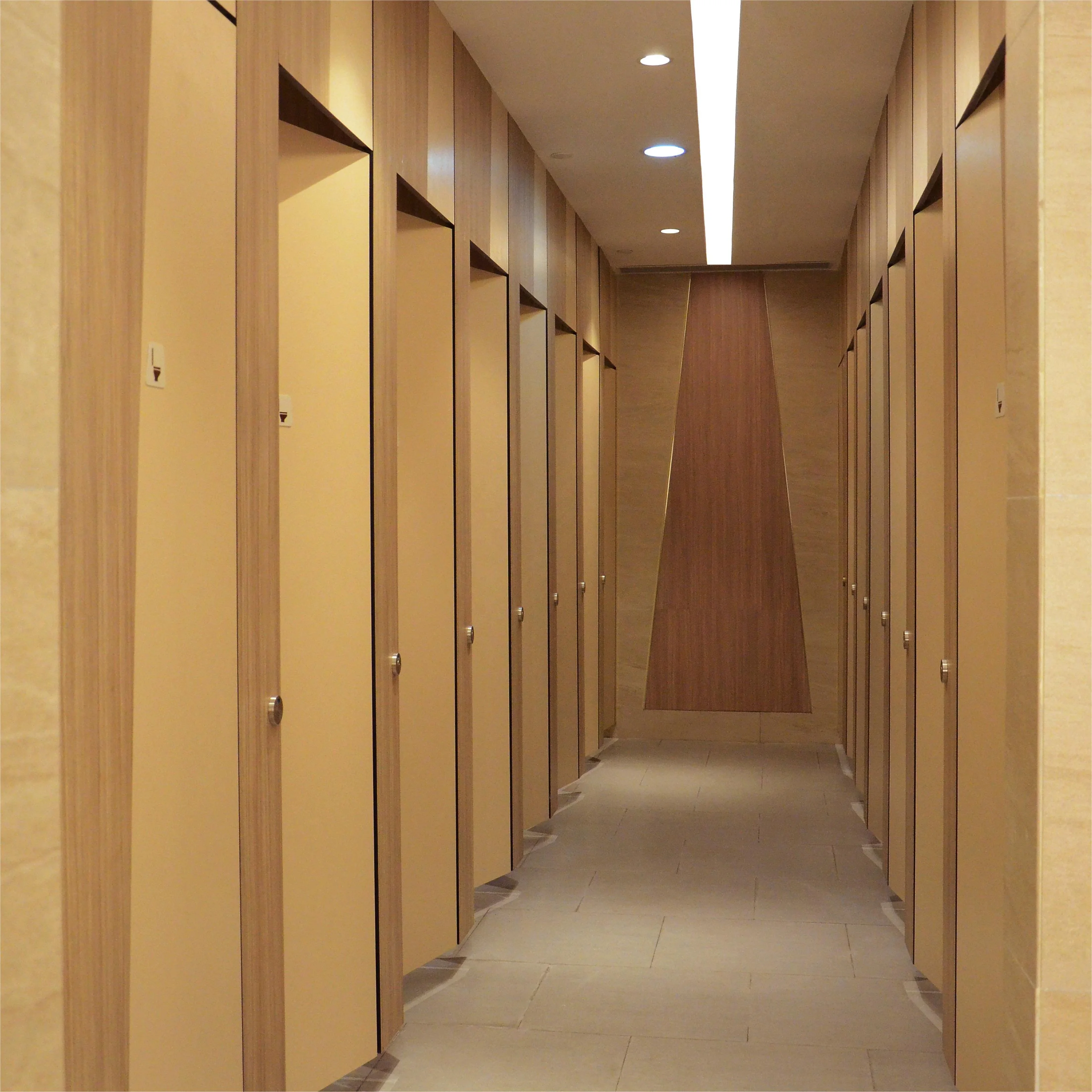 High Quality Wavy Cabin curved design cubicle toilet partition phenolic board small sample toilet partition Toilet
