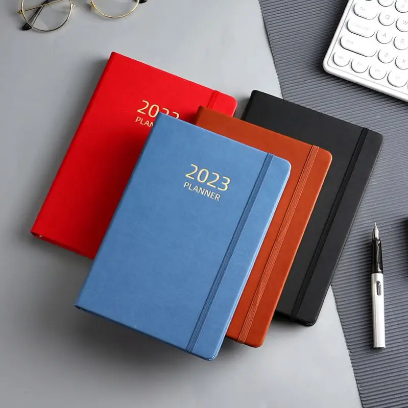 2023 записная книжка на английском языке, креативный эластичный ремень, кожаная Книга в жестком переплете, A5